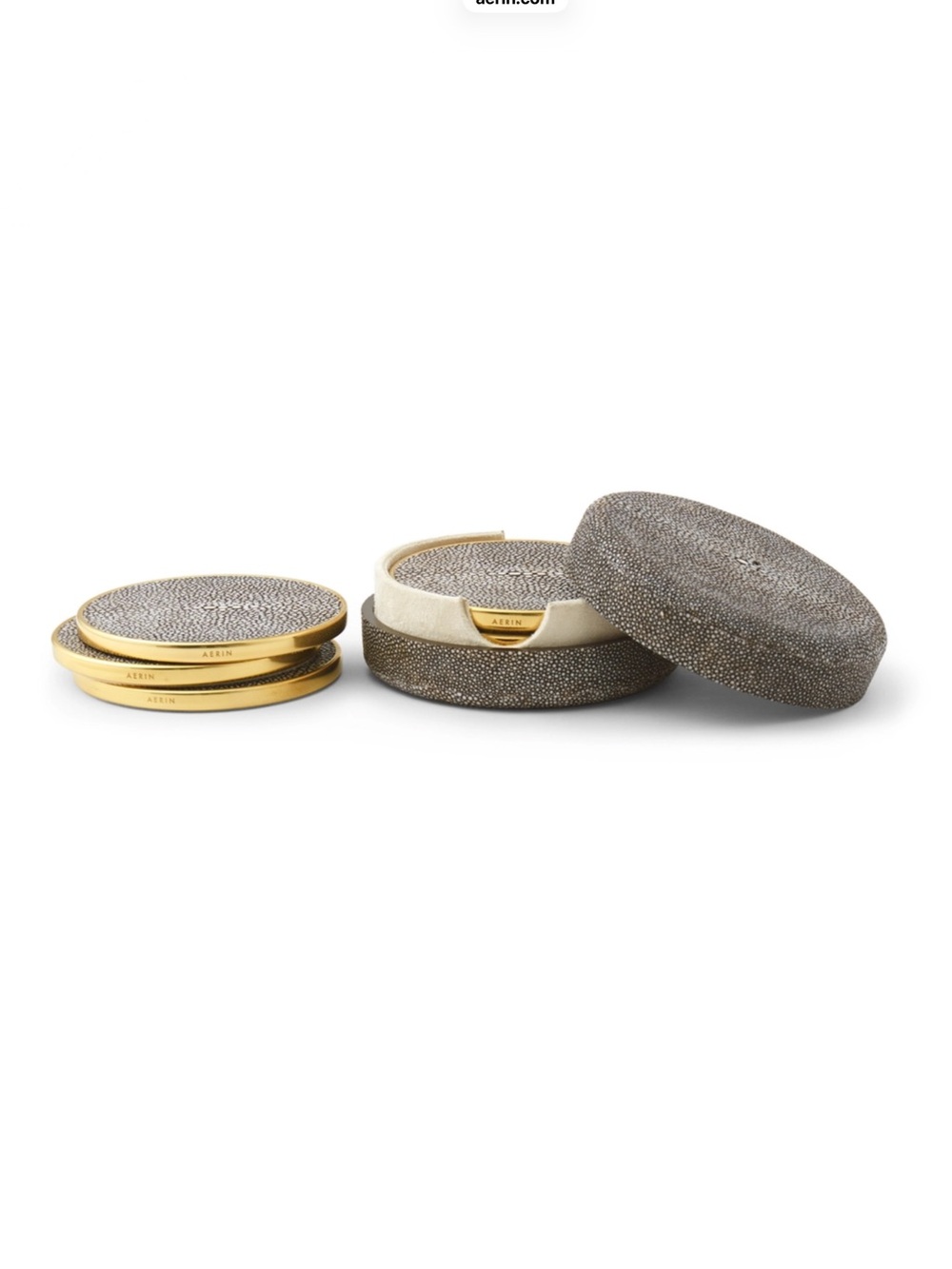 Aerin Stingray Coasters in Chocolate